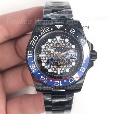 AAA Class Replica Batman Rolex Watch - GMT-Master II All Black Black Blue Ceramic Bezel